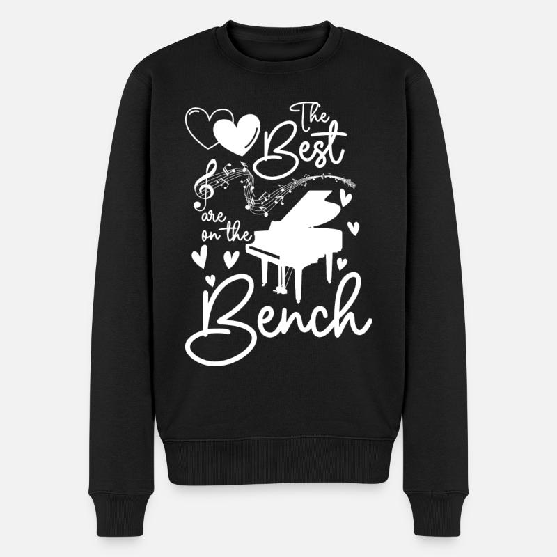 Klavier Musik Musikinstrument Konzert - Männer Premium Bio Pullover - Schwarz