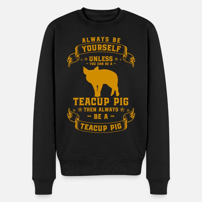 Cochon Teacup - Pull Premium bio Homme - noir