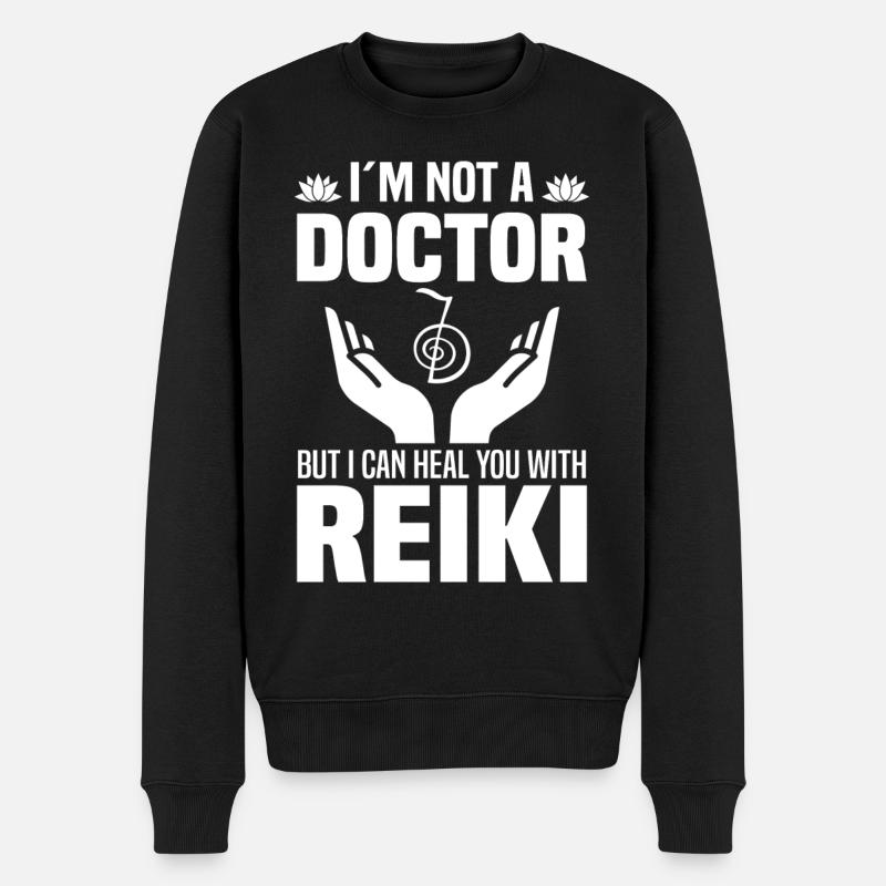 Reiki Geschenkideen | Reiki Meister Achtsamkeit - Männer Premium Bio Pullover - Schwarz