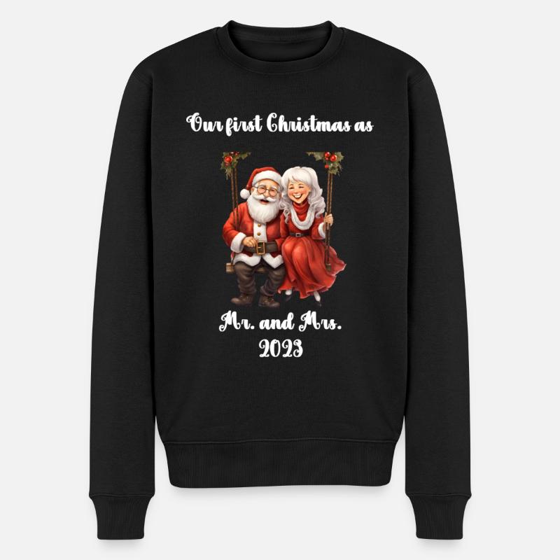 OurfirstChristmasw - Männer Premium Bio Pullover - Schwarz
