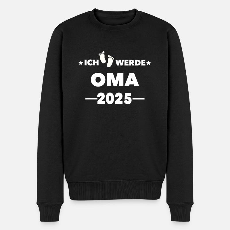 Ich werde Oma 2025 - Männer Premium Bio Pullover - Schwarz