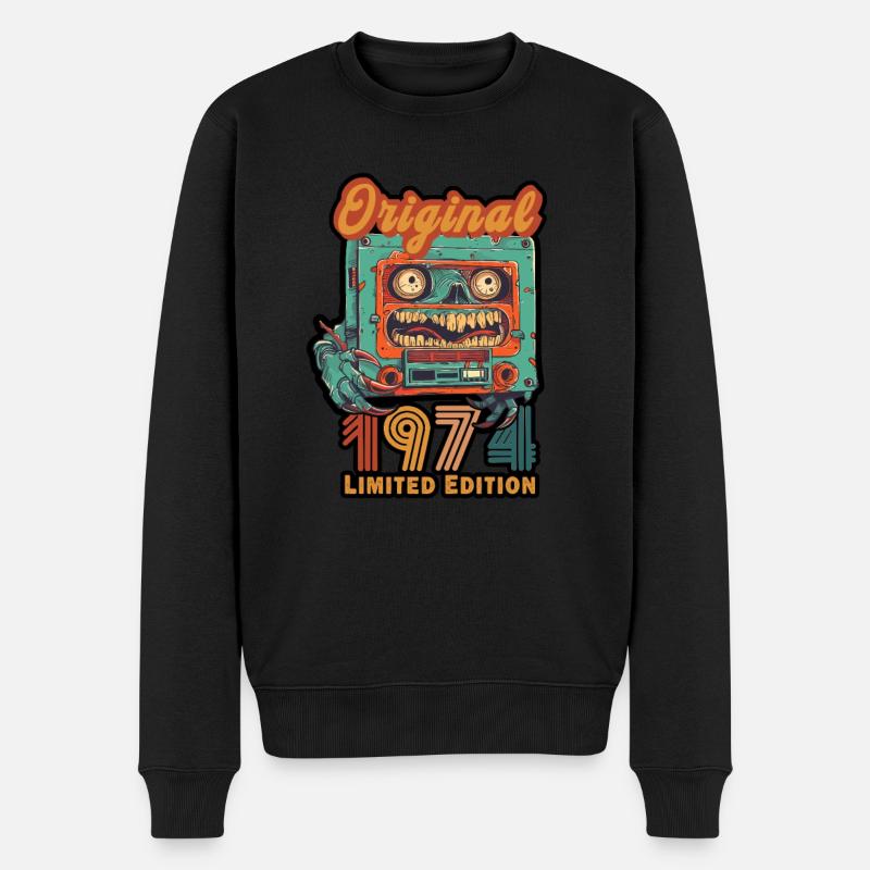 Original 1974 Limited Edition Kassette Geburtstag - Männer Premium Bio Pullover - Schwarz