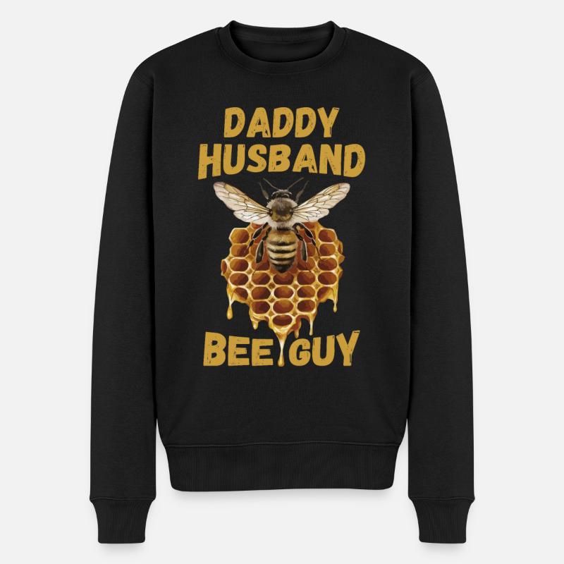 Daddy Husband Bee Guy Beekeeper - Men's Premium Organic Jumper - black
