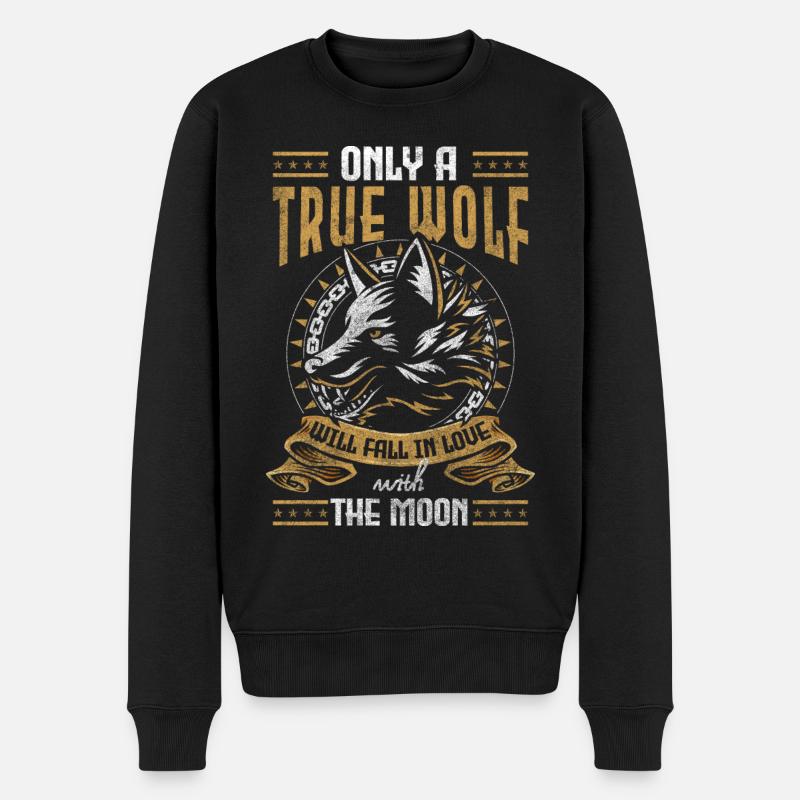Meute de loups Lune Nature - Pull Premium bio Homme - noir