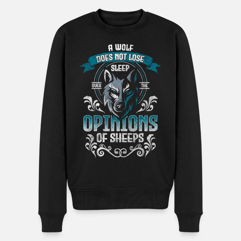 Wolves Predator Strength - Men's Premium Organic Jumper - black