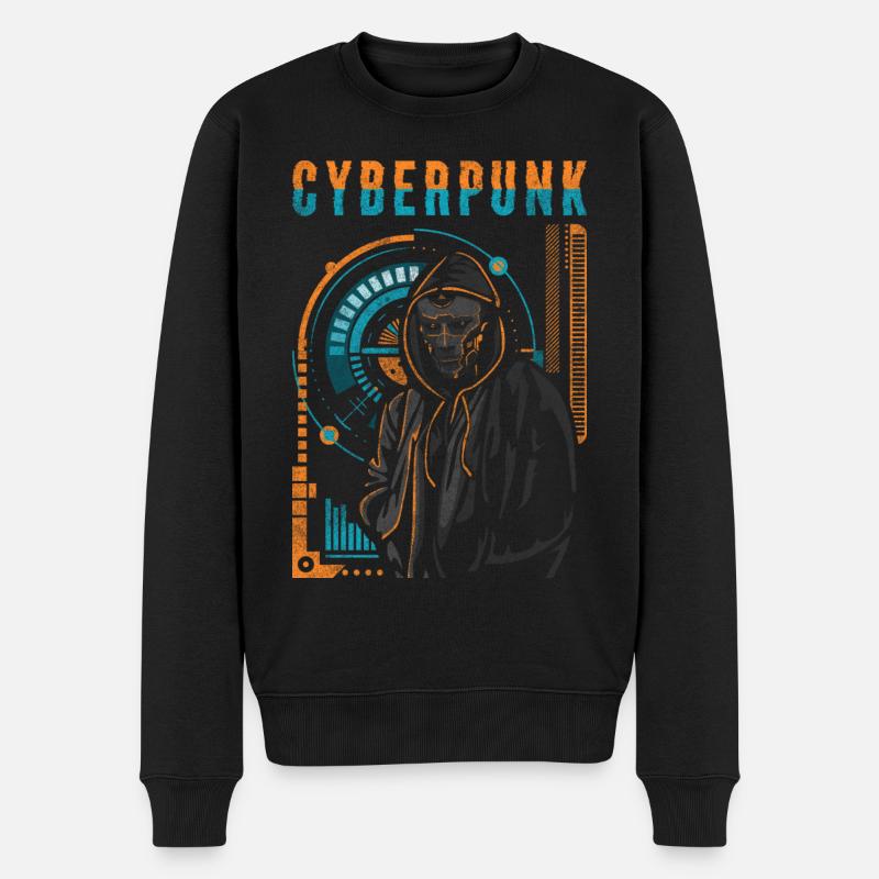 Cyborg Steampunk Tech - Männer Premium Bio Pullover - Schwarz