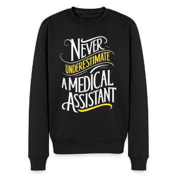 MFA - Die stille Kraft im Gesundheitswesen - Männer Premium Bio Pullover - Schwarz - Vorne - Nico (187cm)