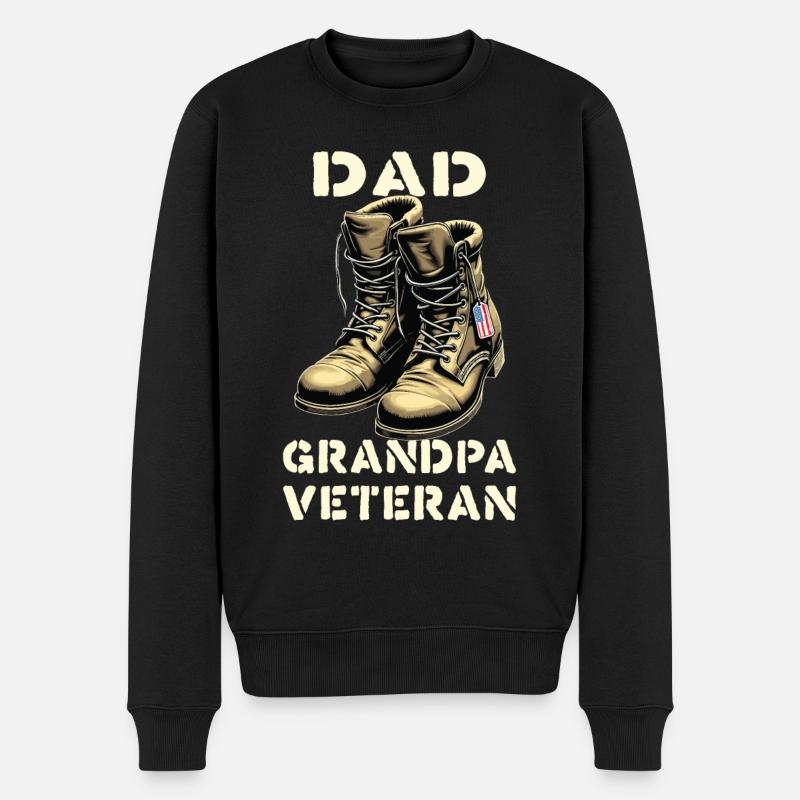 Papa Grand-père Vétéran - Pull Premium bio Homme - noir