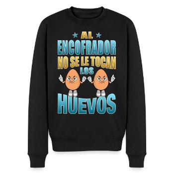 The shutterer does not touch the eggs - Men's Premium Organic Jumper - black - Front - Nico (187cm)