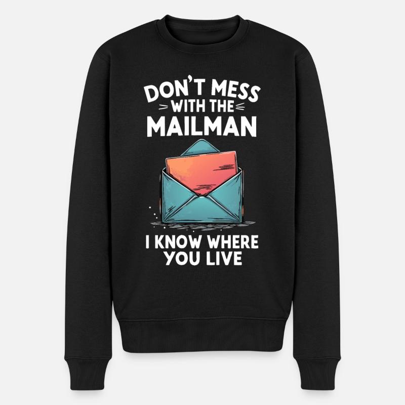 Lustiger Spruch für Postboten - Männer Premium Bio Pullover - Schwarz