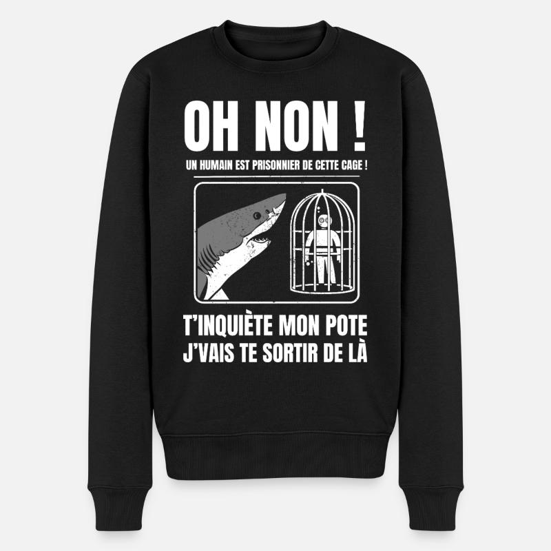 requin - Pull Premium bio Homme - noir