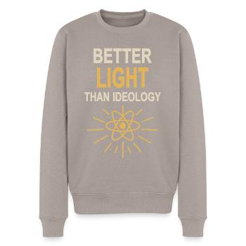Lieber Licht als Ideologie - Ja zu Atomkraft - Männer Premium Bio Pullover - Taupe - Vorne - Nico (187cm)