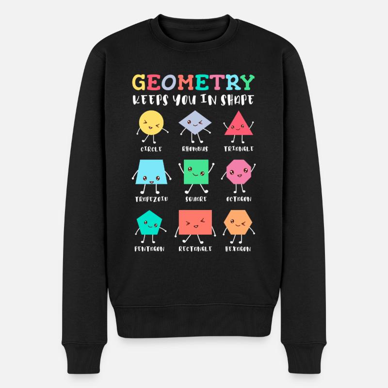 Geometrie hält dich in Form – Lustiges Schulmotiv - Männer Premium Bio Pullover - Schwarz