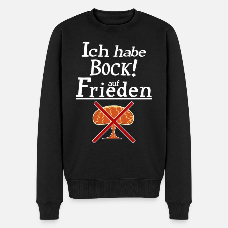Ich habe Bock auf Frieden - Männer Premium Bio Pullover - Schwarz