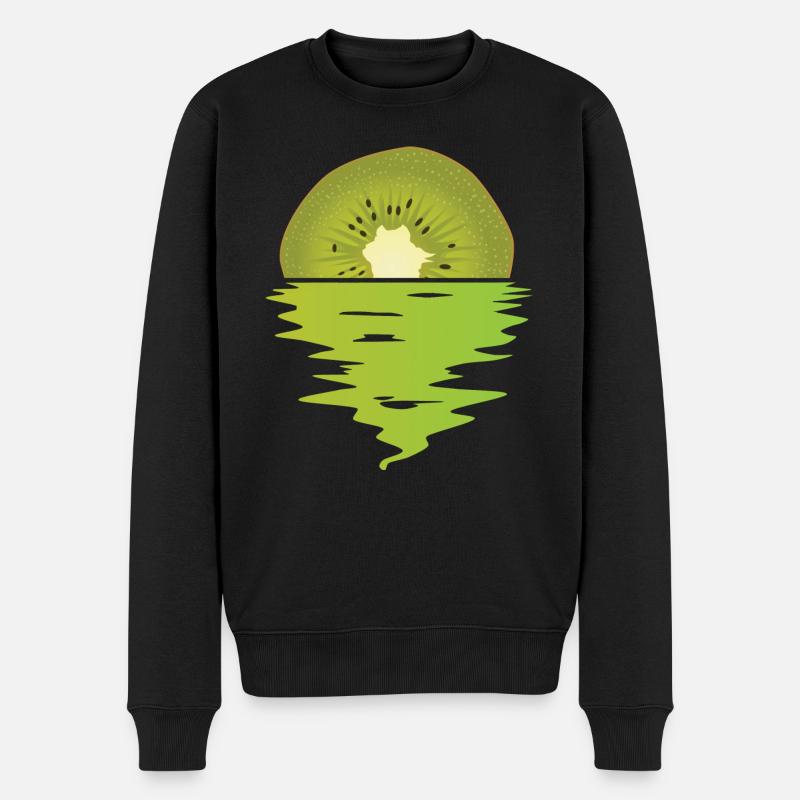 Kiwi Ocean - Männer Premium Bio Pullover - Schwarz