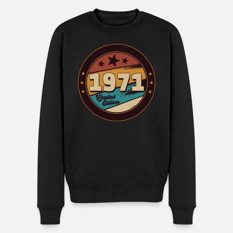 1971 - Männer Premium Bio Pullover - Schwarz