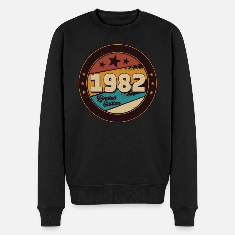 1982 - Männer Premium Bio Pullover - Schwarz