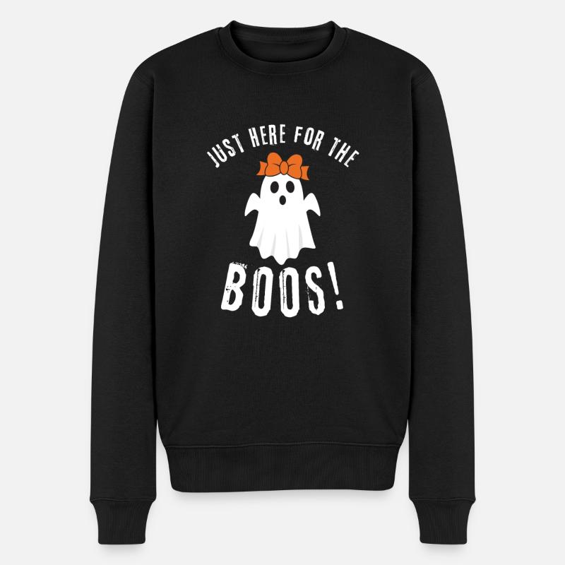 Juste ici pour les Boos! Halloween hilarant - Pull Premium bio Homme - noir