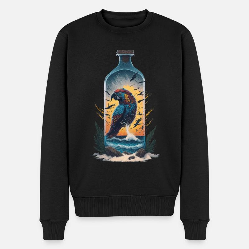 Bouteille de perroquet - Pull Premium bio Homme - noir