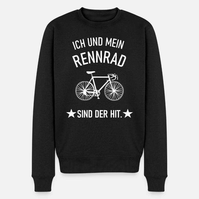 Rennrad - Männer Premium Bio Pullover - Schwarz