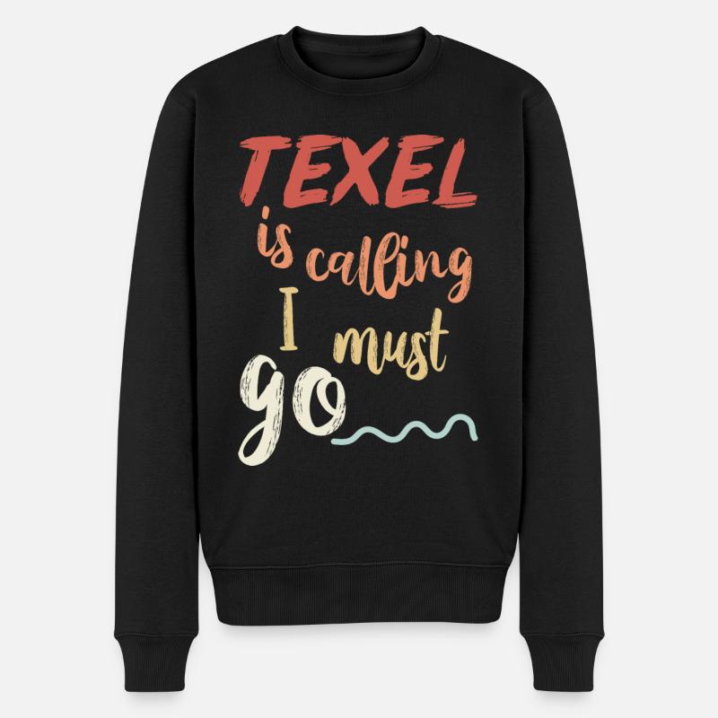 Texel Inselurlaub - Männer Premium Bio Pullover - Schwarz