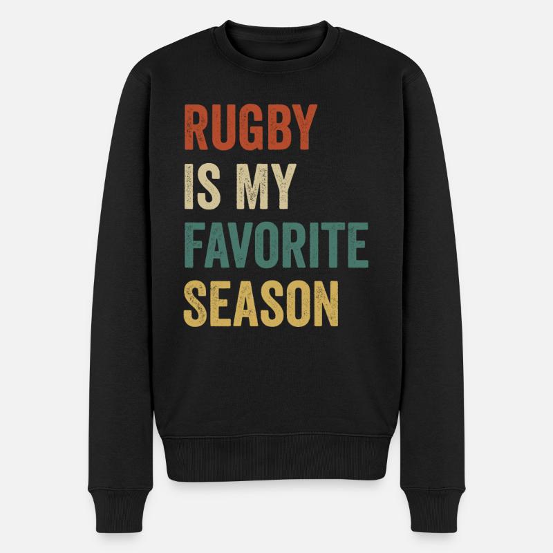 Le rugby est mon amateur de rugby préféré - Pull Premium bio Homme - noir