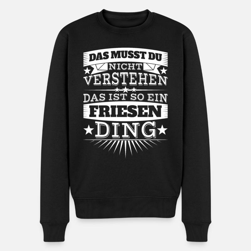 Friesen-Ding - Männer Premium Bio Pullover - Schwarz