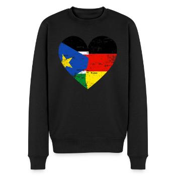 Soudan du Sud Allemagne drapeau coeur - Pull Premium bio Homme - noir - Devant - Nico (187cm)