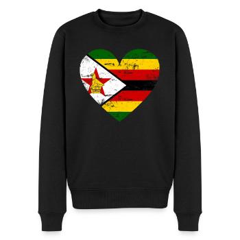 Coeur de drapeau du Zimbabwe - Pull Premium bio Homme - noir - Devant - Nico (187cm)