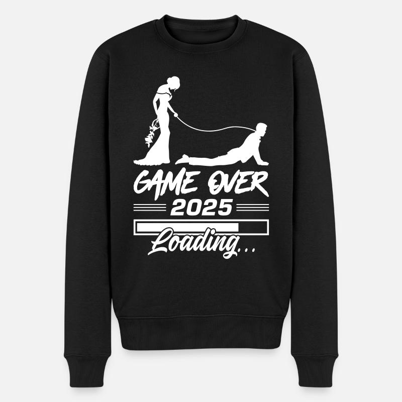 Hochzeit Loading 2025 Game Over - Männer Premium Bio Pullover - Schwarz