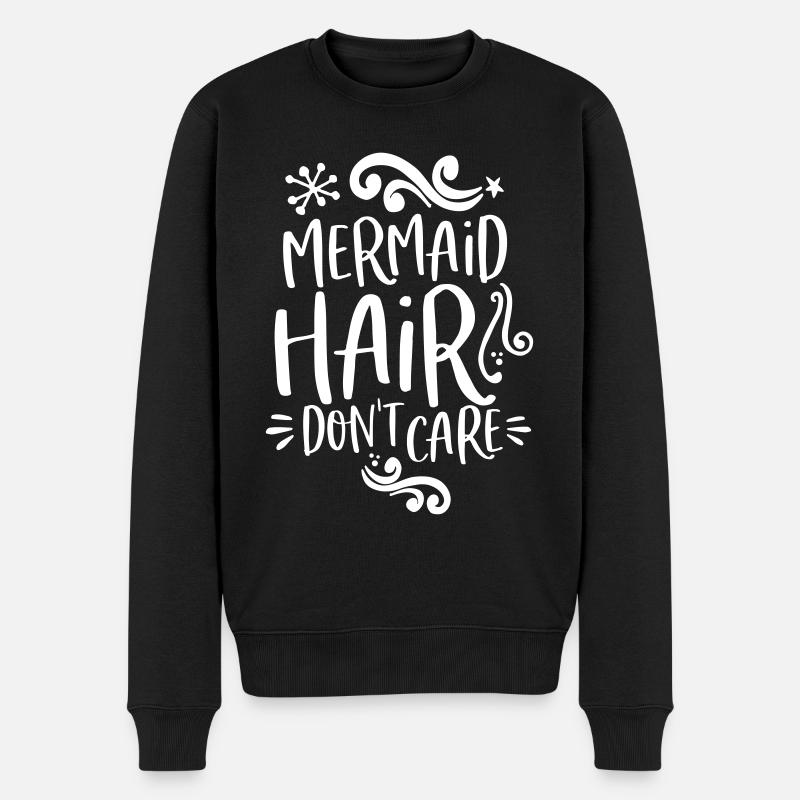 Meerjungfrau Geschenk Mermaid Hair don´t Care - Männer Premium Bio Pullover - Schwarz