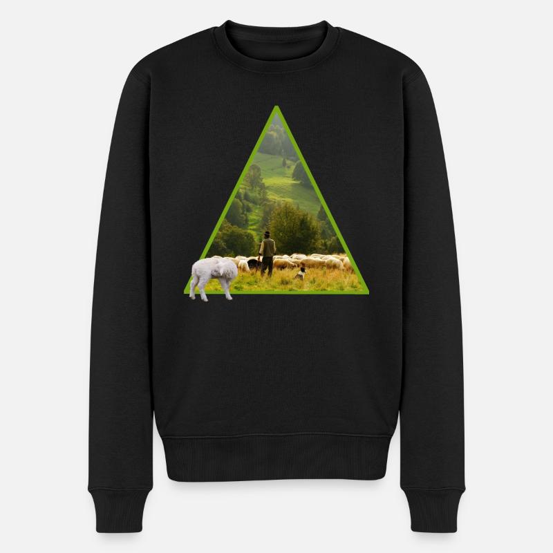 mouton avec berger - Pull Premium bio Homme - noir