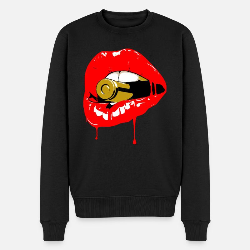 Iss die Kugel - Männer Premium Bio Pullover - Schwarz