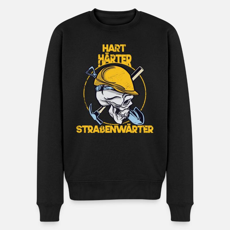 hart härter straßenwärter Straßenbau Bauarbeiter - Männer Premium Bio Pullover - Schwarz