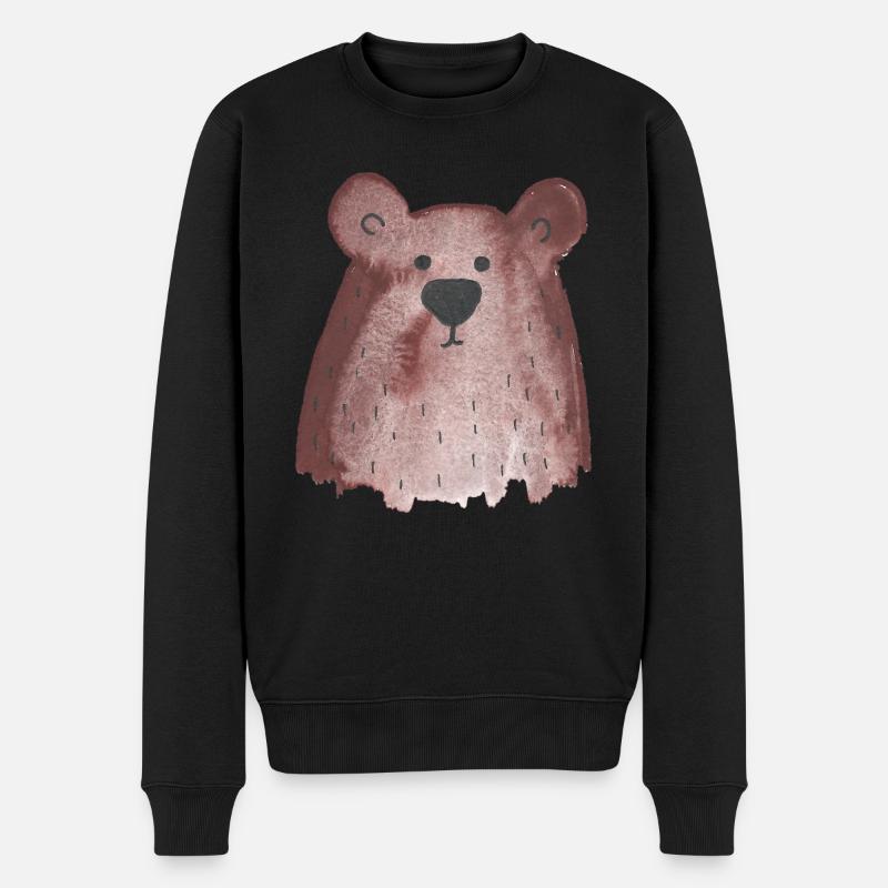 Bär Heiner - Männer Premium Bio Pullover - Schwarz