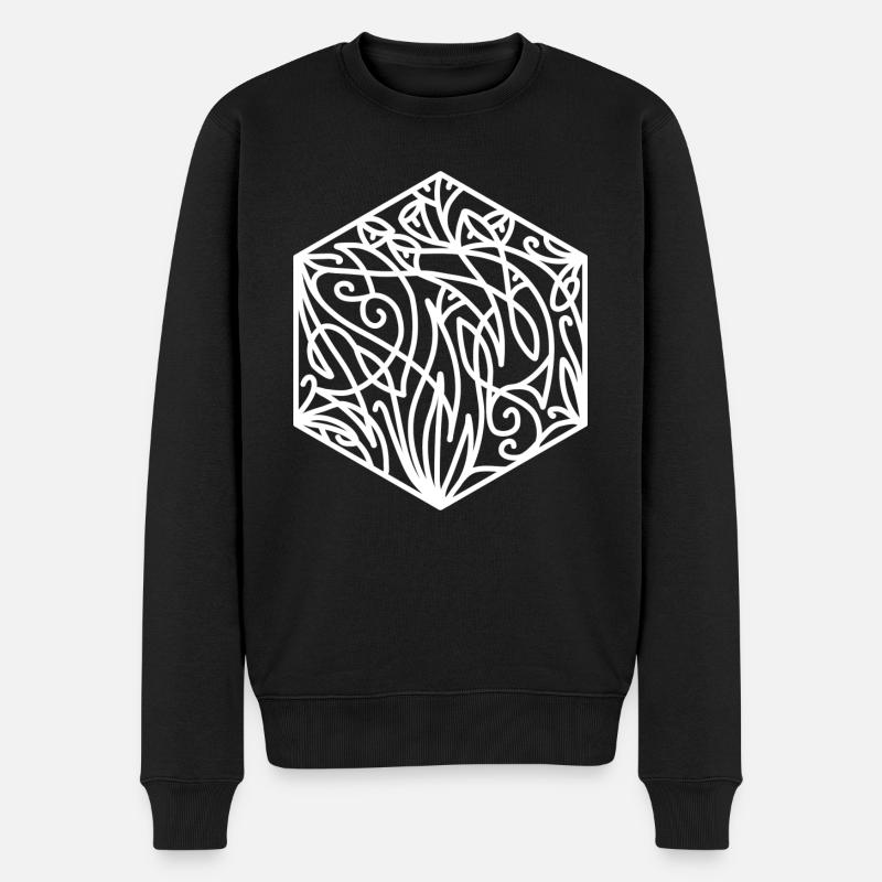 prunkwinde weiss - Männer Premium Bio Pullover - Schwarz
