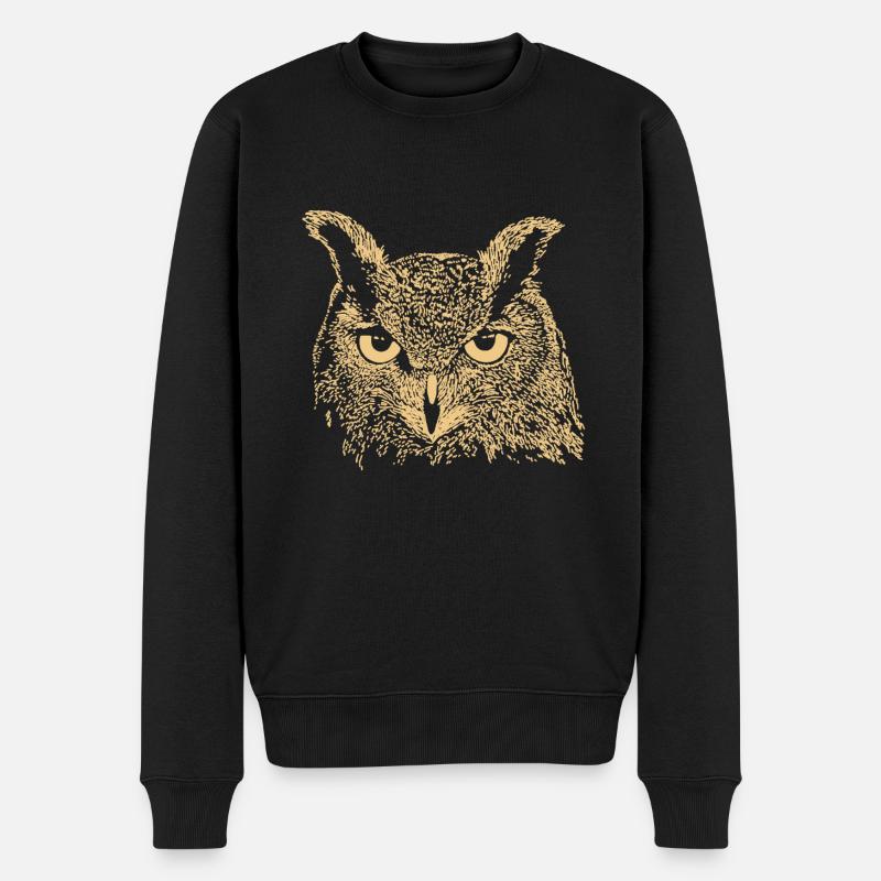 Hibou - Pull Premium bio Homme - noir