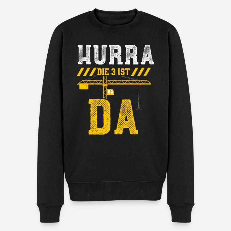 Hurra Die 3 Ist Da - Männer Premium Bio Pullover - Schwarz