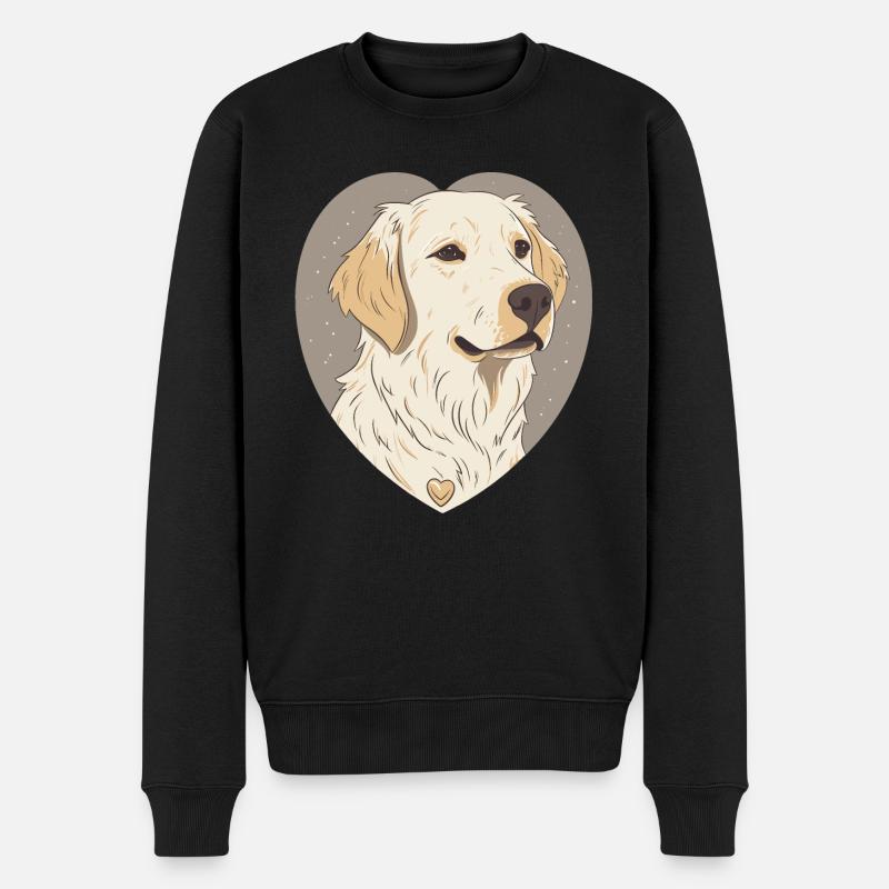 Golden Retriever - Männer Premium Bio Pullover - Schwarz