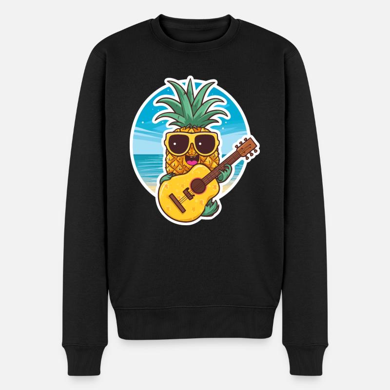 Ananas ukulélé - Pull Premium bio Homme - noir