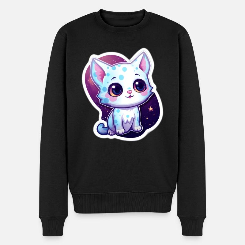 "Purrrfect Space Dreams" - Männer Premium Bio Pullover - Schwarz