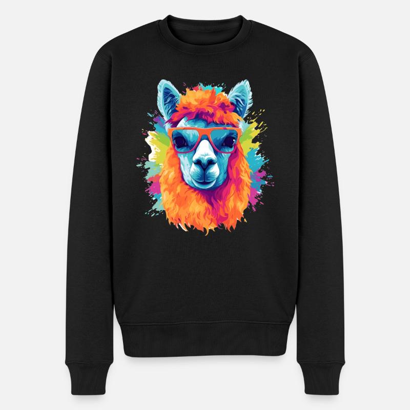 L’alpaga dans le Pop Art - Pull Premium bio Homme - noir