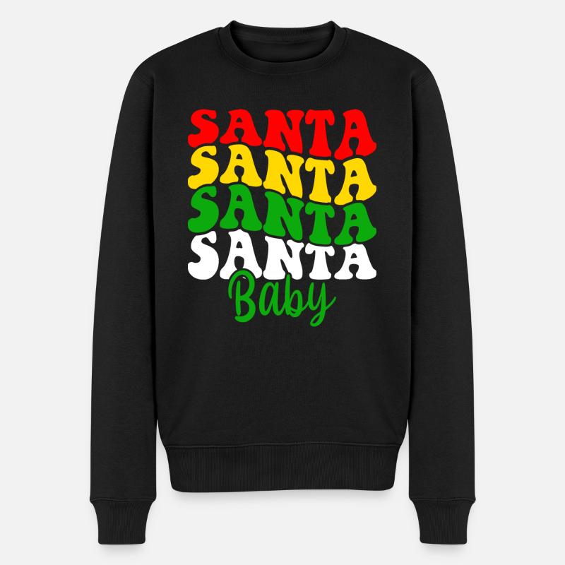 Santa - Männer Premium Bio Pullover - Schwarz