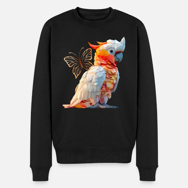Kakadu - Männer Premium Bio Pullover - Schwarz