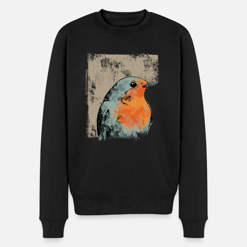 rouge-gorge - Pull Premium bio Homme - noir