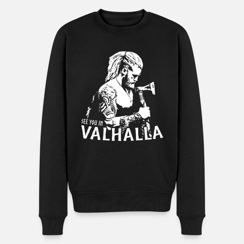 Vikinger Berserker Odin Valhalla Geschenk Shirt - Männer Premium Bio Pullover - Schwarz