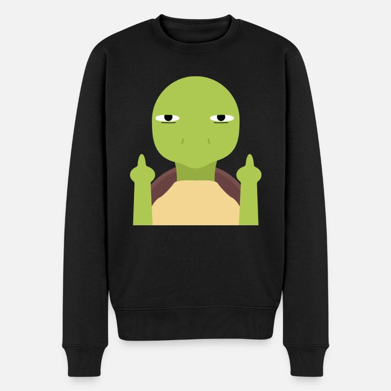 Mittelfinger - Männer Premium Bio Pullover - Schwarz