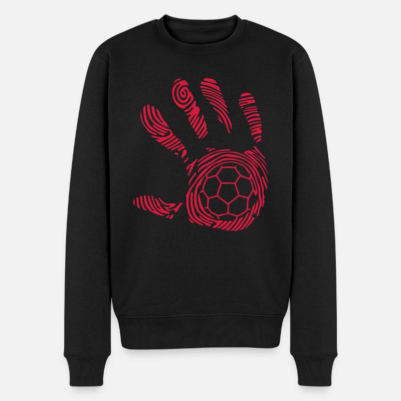 Handball Handabdruck - Männer Premium Bio Pullover - Schwarz
