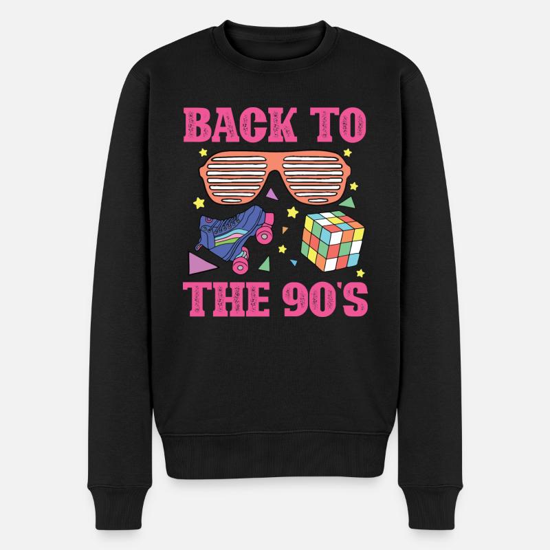 90s 90er - Männer Premium Bio Pullover - Schwarz