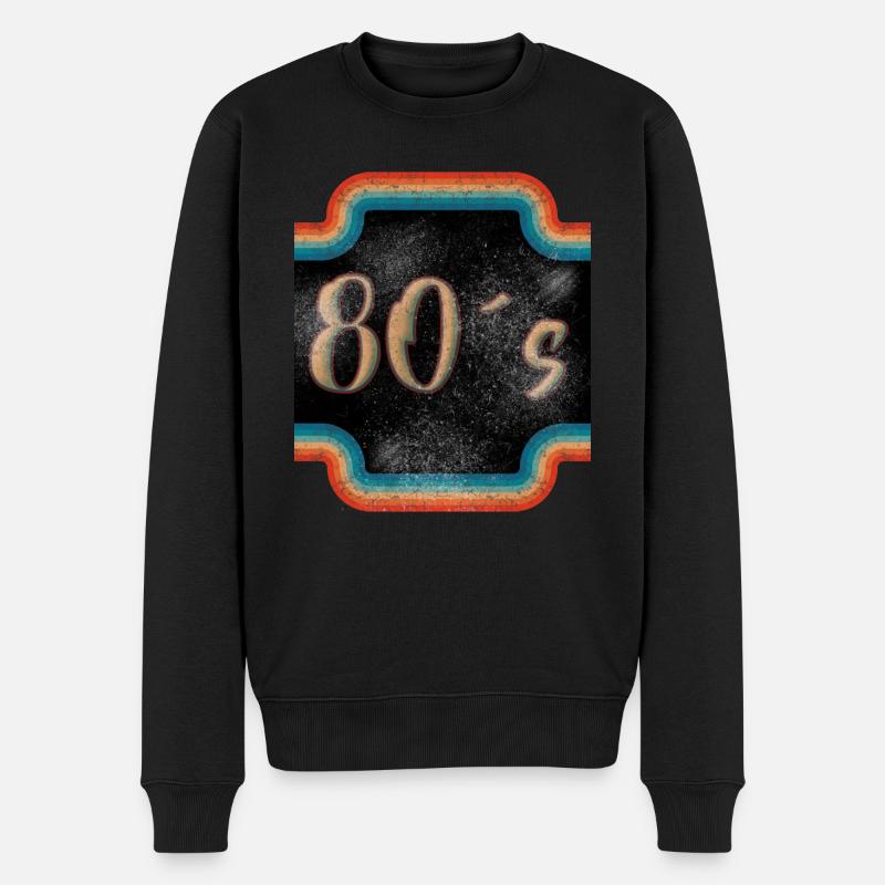 80s - Männer Premium Bio Pullover - Schwarz